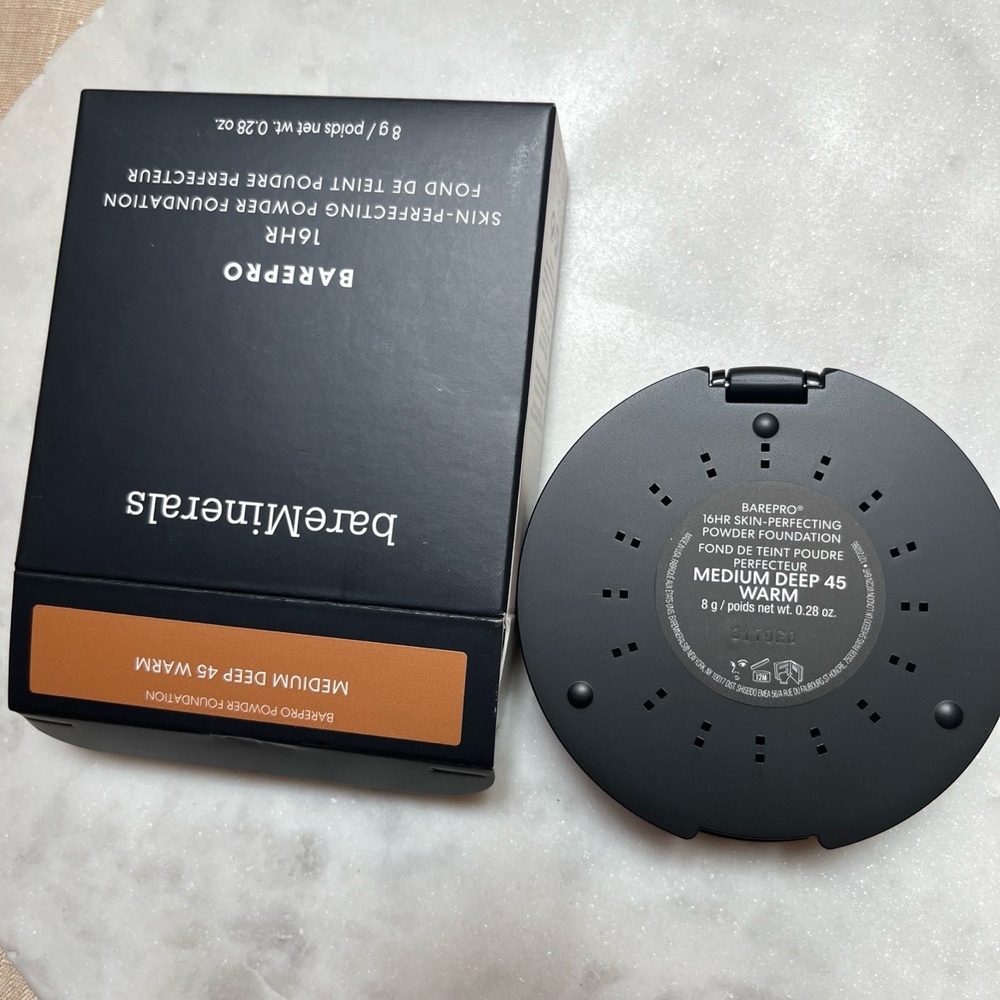 New bareMinerals MEDIUM DEEP 45 WARM Barepro 16HR Skin-Perfect Powder Foundation